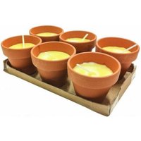 Trade Shop - SET 6-TEILIG CITRONELLA KERZE TERRAKOTTA-TOPF ANTI-MOSKITO - von TRADE SHOP TRAESIO
