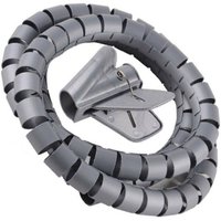 Trade Shop - SPIRALKABELSAMMLER ORGANIZER DRAHTABDECKUNG ELEKTRISCHE KABEL 2,5CM X 1,5MT GRAU - von TRADE SHOP TRAESIO