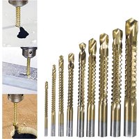 Trade Shop - Stahlbohrer-Set mit 9 Bohrern zum Bohren von Titan, Holz, Eisen, Frässen, Gewindeschneiden - Trade Shop - Stahlbohrer-Set mit 9 Bohrern zum Bohren von Titan, Holz, Eisen, Frässen, Gewindeschneiden - von TRADE SHOP TRAESIO