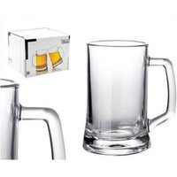 Trade Shop - Set 4 Stück Becher Service Glas Biergläser 43 cl - von TRADE SHOP TRAESIO