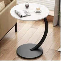 Trade Shop - Moderne geformte Seite Couchtisch Elegante Für Wohnzimmer Wohnzimmer Sofa Zimmer - SCHWARZ UND WEISS von TRADE SHOP TRAESIO