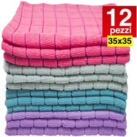 Trade Shop Traesio - Trade Shop - 12 panni microfibra 35X35CM panno pulizia multiuso lavaggio auto asciugamano - von TRADE SHOP TRAESIO