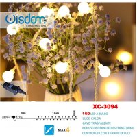 Trade Shop Traesio - Trade Shop - 160LED birne lichterkette warmes licht transparentes kabel 8 lichter spiele XC-3094 - Trade Shop Traesio - Trade Shop - 160LED birne lichterkette warmes licht transparentes kabel 8 lichter spiele XC-3094 - von TRADE SHOP TRAESIO