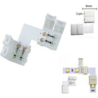 Trade Shop Traesio - Trade Shop - 2-poliger Clip-Anschluss für 12-V-LED-Streifen, 90°-Winkel, L-förmige Biegung - von TRADE SHOP TRAESIO
