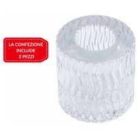 Trade Shop Traesio - Trade Shop - 2 runde kerzenhalter laterne hochzeit gefälligkeiten dekoration teelicht 5X5 - Transparent Trade Shop Traesio - Trade Shop - 2 runde kerzenhalter laterne hochzeit gefälligkeiten dekoration teelicht 5X5 - Transparent von TRADE SHOP TRAESIO
