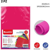 Trade Shop - 2 stück eva gummiplatten farbe fuchsia material hohe qualität 40X60CM dicke 2MM - von TRADE SHOP TRAESIO