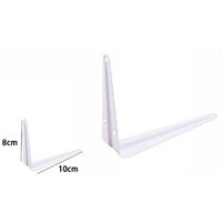 Trade Shop Traesio - Trade Shop - 2PCS regal unterstützung halterung dreieckigen metall regal 8X10CM weiss 07906 - von TRADE SHOP TRAESIO