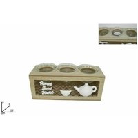 Trade Shop Traesio - Trade Shop - 3-SITZER kerzenhalter holz kerzenhalter metall heimdekoration - von TRADE SHOP TRAESIO