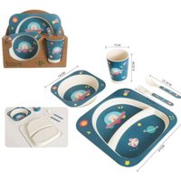 Trade Shop Traesio - Trade Shop - 5-teiliges Babynahrungsset mit Tellern, Gläsern und Besteck aus Bambusmaterial - Trade Shop Traesio - Trade Shop - 5-teiliges Babynahrungsset mit Tellern, Gläsern und Besteck aus Bambusmaterial - von TRADE SHOP TRAESIO
