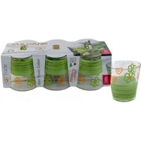 Trade Shop Traesio - Trade Shop - 6-teiliges Service-Set mit Gläsern, dekoriert in Vulcano Green - von TRADE SHOP TRAESIO