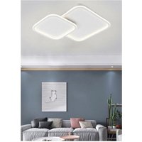 Trade Shop Traesio - Trade Shop - Deckenleuchte Kronleuchter led Deckenleuchte 2 Rauten Design Weiß Modern 60W PN-24-3C - von TRADE SHOP TRAESIO