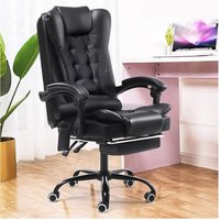 Trade Shop Traesio - Trade Shop - Drehbarer Gaming-Bürostuhl aus schwarzem Leder mit Fußstütze und verstellbarem Schreibtisch - Trade Shop Traesio - Trade Shop - Drehbarer Gaming-Bürostuhl aus schwarzem Leder mit Fußstütze und verstellbarem Schreibtisch - von TRADE SHOP TRAESIO