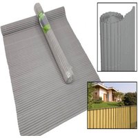 Trade Shop Traesio - Trade Shop - Gartenzaun Sichtschutz Balkonzaun pvc Außen Grau 1,5x3m - von TRADE SHOP TRAESIO