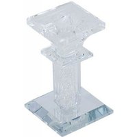 Trade Shop Traesio - Trade Shop - Kerzenhalter aus Glas mit Diamanten, Kerzenständer, Geschenkidee, Kristall, Partygeschenk, 6 x 6 x 9,7 - von TRADE SHOP TRAESIO