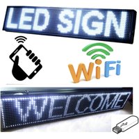 Trade Shop - LED-Leuchtschild mit individueller Beschriftung, verschiebbar, weißes Licht, 200 x 40 cm - Trade Shop - LED-Leuchtschild mit individueller Beschriftung, verschiebbar, weißes Licht, 200 x 40 cm - von TRADE SHOP TRAESIO