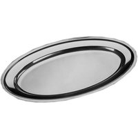 Trade Shop Traesio - Trade Shop - Ovales Tablett aus Edelstahl, für die Küche, Fassungsvermögen: Durchmesser 40 cm - von TRADE SHOP TRAESIO