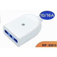 Trade Shop Traesio - Trade Shop - P17/11 elektrische dual-pass-steckdose 2P+T 10A/16A 250V max 1500W weiss 83013 - von TRADE SHOP TRAESIO