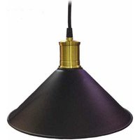 Trade Shop Traesio - Trade Shop - Pendelleuchte im Industriestil, schwarzer Kupferlampenschirm, E27-Anschlusslampe - von TRADE SHOP TRAESIO