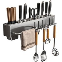 Trade Shop Traesio - Trade Shop - Utensilienhalter mit 6 selbstklebenden Haken, Schöpflöffelhalter, Messerhalter, Küchenhelfer - von TRADE SHOP TRAESIO