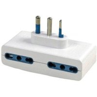 Trade Shop Traesio - Trade Shop - Vierfach-Plattenadapter mit 4 Steckdosen 16A Bipass + Stecker 16A - von TRADE SHOP TRAESIO