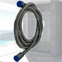 Trade Shop Traesio - Trade Shop - Verdrehsicherer flexibler Schlauch für Duschkabinen, Chrom, 2 Meter - von TRADE SHOP TRAESIO