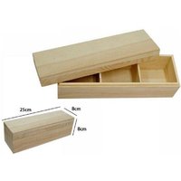 Trade Shop Traesio - Trade Shop - aufbewahrungsbox aus holz natur 3 fächer decoupage 25X8X8CM - Trade Shop Traesio - Trade Shop - aufbewahrungsbox aus holz natur 3 fächer decoupage 25X8X8CM - von TRADE SHOP TRAESIO