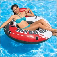 Trade Shop Traesio - Trade Shop - aufblasbarer donut-stuhl 135 cm rückenlehne mit netz und becherhalter rot - von TRADE SHOP TRAESIO