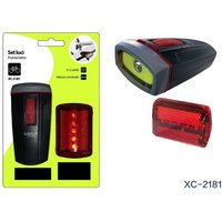 Trade Shop Traesio - Trade Shop - Batteriebetriebenes LED-Lichtset für vorne und hinten, universelle Fahrradhalterung DT-2181 - von TRADE SHOP TRAESIO