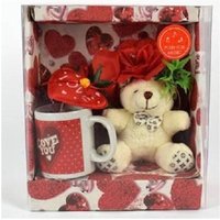 Trade Shop Traesio - Trade Shop - tasse mit bär, blume und musik geschenkidee zum valentinstag, sortiert - von TRADE SHOP TRAESIO