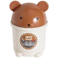 Trade Shop - brauner mülleimer teddybär kippeimer abmessung 28X18.5CM - von TRADE SHOP TRAESIO