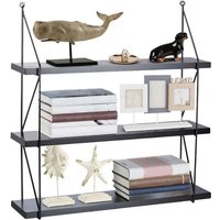 Trade Shop Traesio - Trade Shop - bücherregal wandregale modernes design holz metall 3 regale schwarz - Trade Shop Traesio - Trade Shop - bücherregal wandregale modernes design holz metall 3 regale schwarz - von TRADE SHOP TRAESIO