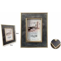 Trade Shop Traesio - Trade Shop - cournies portafous für foto poster quadri tele 15X20CM grigia mit bords oro 70307 - von TRADE SHOP TRAESIO