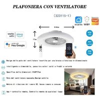 Trade Shop Traesio - Trade Shop - deckenleuchte mit dimmbarem ventilator 40W silent app fernbedienung 323115-1 - von TRADE SHOP TRAESIO