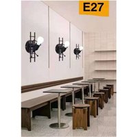 Trade Shop Traesio - Trade Shop - dekorative wandleuchte in form eines kleinen mannes auf einer metallleiter E27 fassung AQ49 - Schwarz von TRADE SHOP TRAESIO