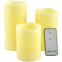 Trade Shop Traesio - Trade Shop - drei flammenlose led-kerzen aus echtem wachs mit fernbedienung und kerzeneffekt - von TRADE SHOP TRAESIO