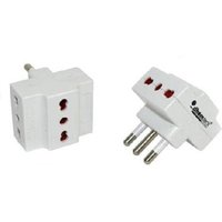 Trade Shop Traesio - Trade Shop - dreifach-mehrsteckdose-adapter mit 3 bypass-steckdose 16A dreifachstecker - von TRADE SHOP TRAESIO
