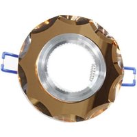 Trade Shop Traesio - Trade Shop - einbaustrahlerhalter aus glas, spiegeleffekt, spotlight-unterstützung GU10 P6 - Braun von TRADE SHOP TRAESIO