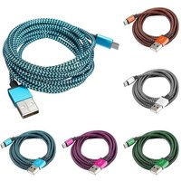Trade Shop Traesio - Trade Shop - 3 meter langes geflochtenes microusb-kabel universal-ladegerät iphone 5 6 7 ipad - von TRADE SHOP TRAESIO