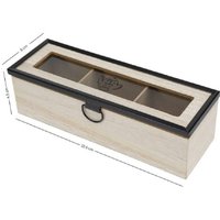 Trade Shop - Teebehälter aus Holz mit 3 Fächern zum Ausstellen 219600 - von TRADE SHOP TRAESIO