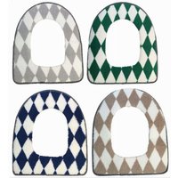 Trade Shop Traesio - Trade Shop - kissen toilettensitzbezug weich wc farbig rhombusmuster 87202 - -3,5 - von TRADE SHOP TRAESIO