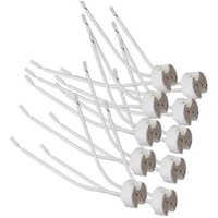 Trade Shop Traesio - Trade Shop - kit 10 stück keramik lampenfassung für strahler MR16 GU5.3 12V YL106-10 - von TRADE SHOP TRAESIO