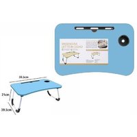 Trade Shop Traesio - Trade Shop - klappbares tablett schreibtisch tisch pc slot tablette hellblau 71366 - von TRADE SHOP TRAESIO