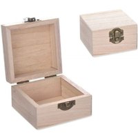 Trade Shop Traesio - Trade Shop - kofferboxen box 2 stück holz RF64884 quadratisch 6X6X5 cm decoupage juwelen - von TRADE SHOP TRAESIO
