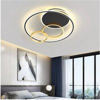 Trade Shop Traesio - Trade Shop - led Deckenleuchte 55W rund mit Kreisen schwarz gold Deckenleuchte Licht 4000K 70876 - von TRADE SHOP TRAESIO
