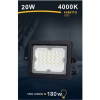 Trade Shop Traesio - Trade Shop - LED-Strahler Slim Projektor Outdoor Schwarz 20W IP65 Licht 4000K 6500K 3000K FS20W-N - von TRADE SHOP TRAESIO