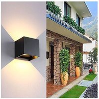Trade Shop Traesio - Trade Shop - led wandleuchte würfel schwarz 5W 750LMN einstellbares licht updown IP65 - von TRADE SHOP TRAESIO
