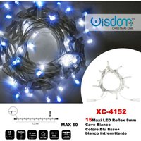 Trade Shop Traesio - Trade Shop - lichterkette 15 firefly led leuchten blau fest + weiss intermittierend XC-4152 - von TRADE SHOP TRAESIO
