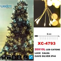Trade Shop Traesio - Trade Shop - lichterkette 200LED 20X10 lichter mit büsseln warmes licht silber kabel IP44 XC-4793 - Trade Shop Traesio - Trade Shop - lichterkette 200LED 20X10 lichter mit büsseln warmes licht silber kabel IP44 XC-4793 - von TRADE SHOP TRAESIO