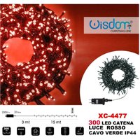 Trade Shop Traesio - Trade Shop - lichterkette 300 led lichter glühwürmchen rot licht grün kabel IP44 XC-4477 - von TRADE SHOP TRAESIO