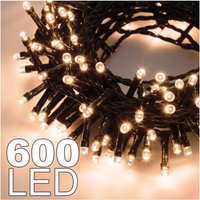 Trade Shop Traesio - Trade Shop - lichterkette 600 warmfarbene led glühwürmchen mit controller für innen - von TRADE SHOP TRAESIO